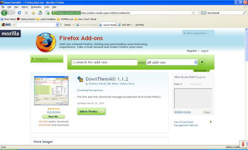 DownThemAll! - Firefox Add-ons yang mampu meningkatkan kecepatan download hingga 4 kali lipat